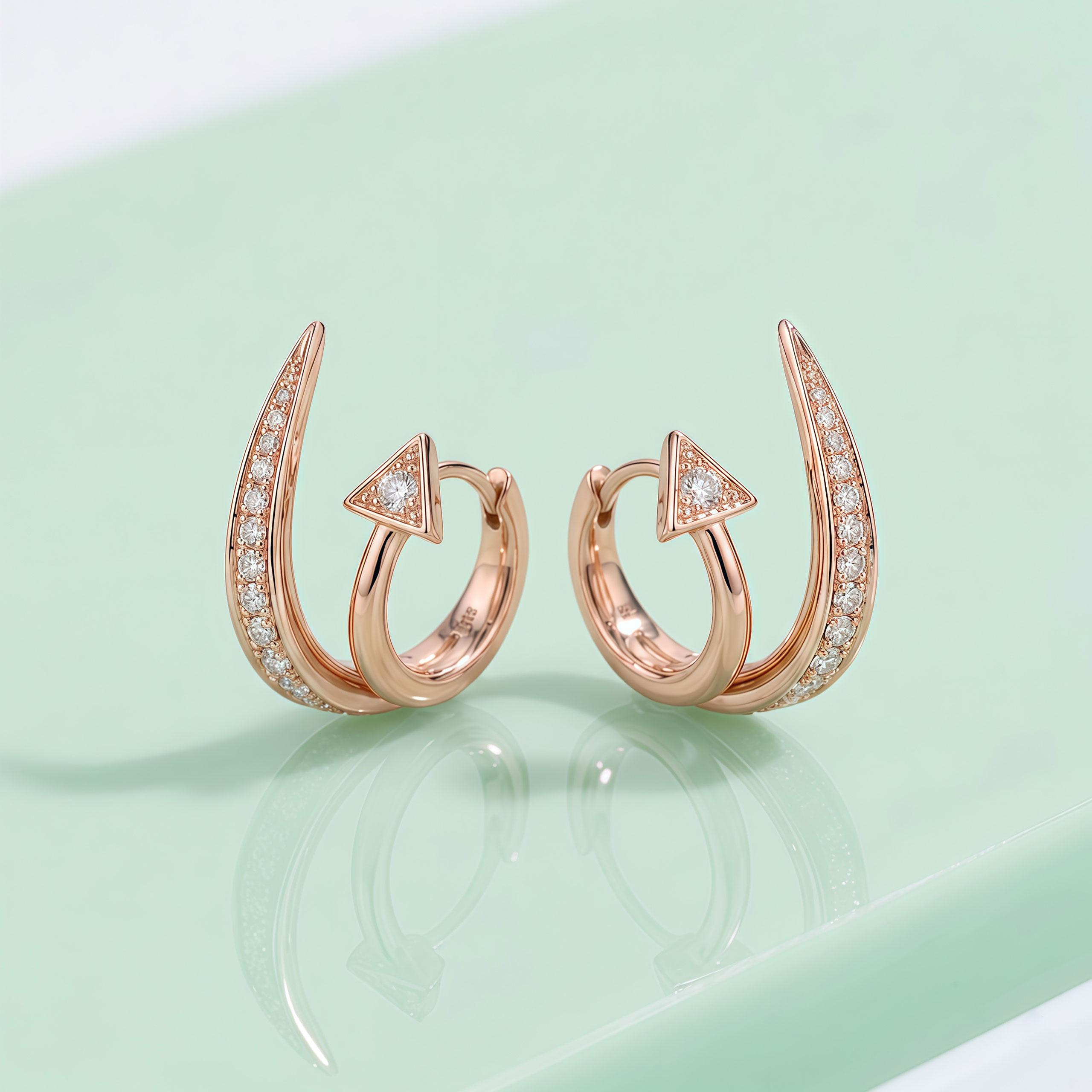 Arrow Sparkle Gold Hoop Earring