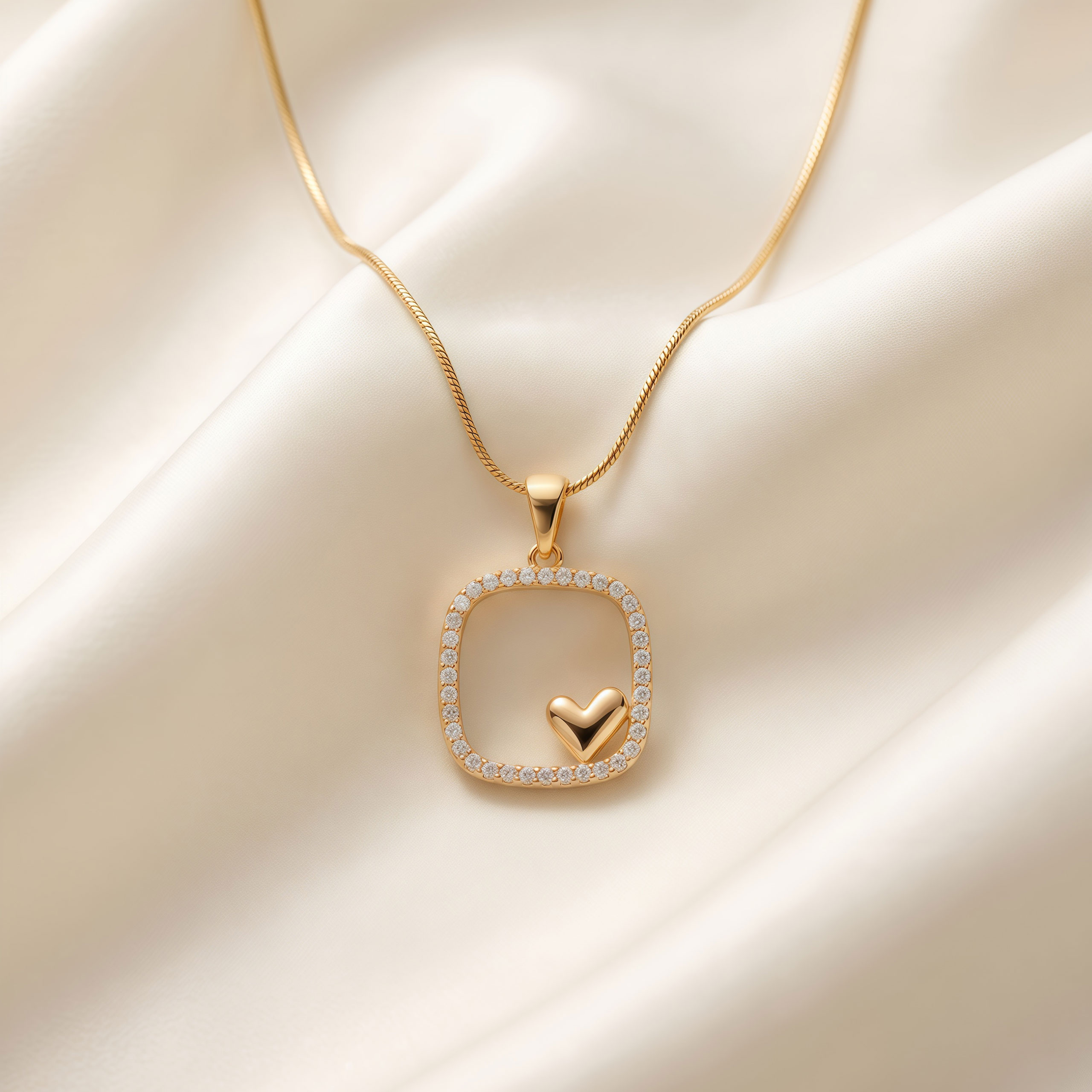 Luna Heart Halo Pendant