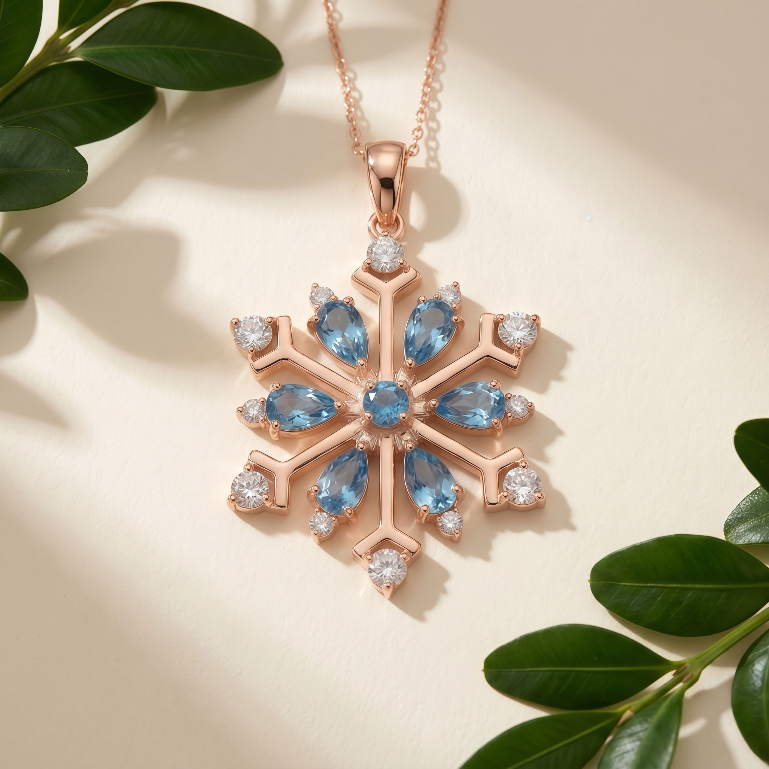 Blue Crystal Snowflake Pendant