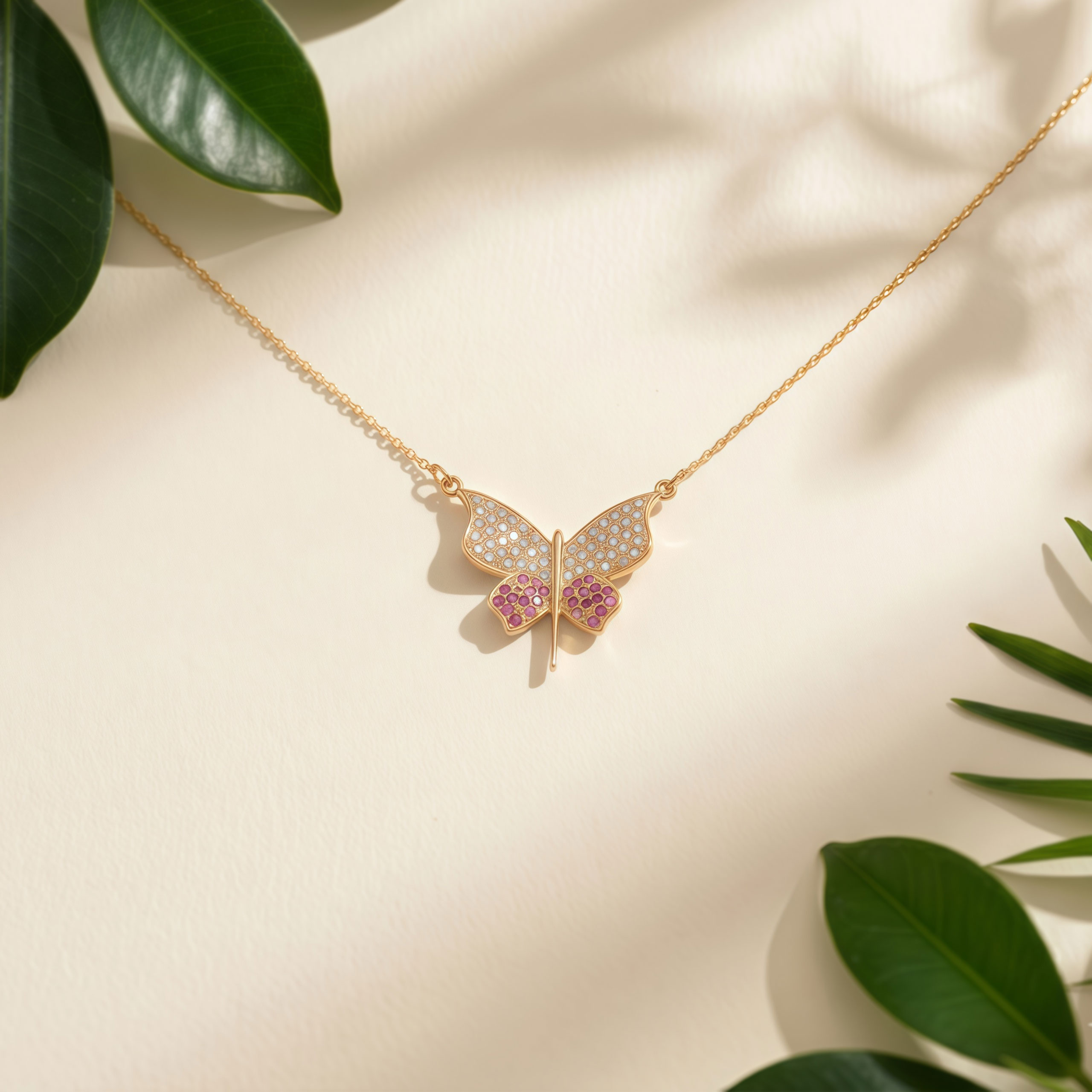 Aurora Butterfly Gold Necklace