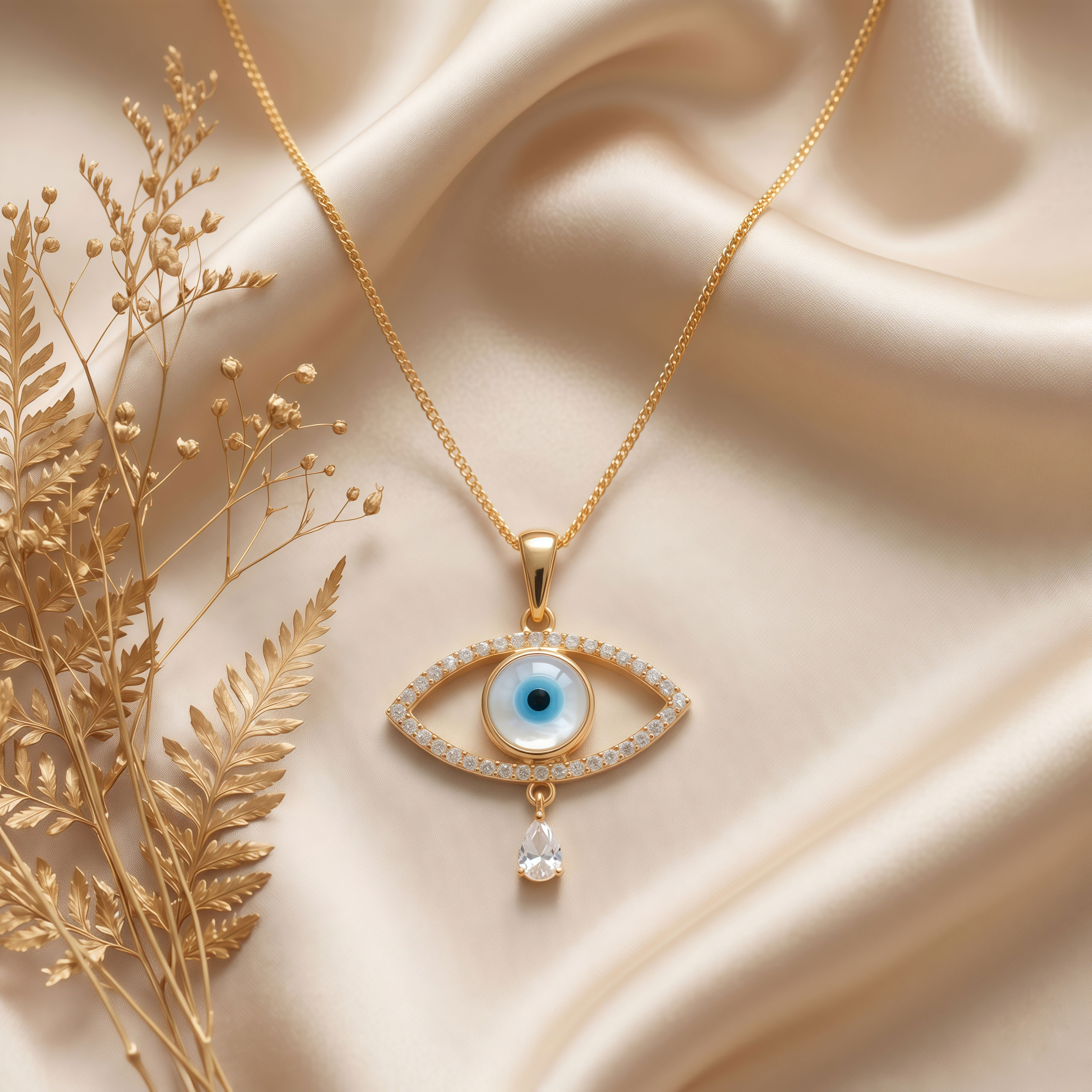 Protective Evil Eye Gold Pendant